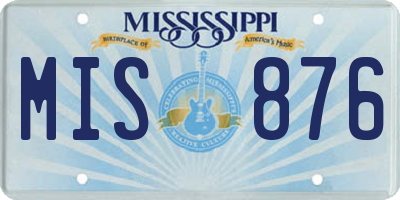 MS license plate MIS876