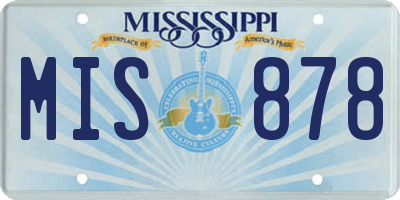 MS license plate MIS878