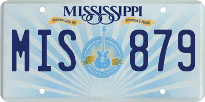 MS license plate MIS879