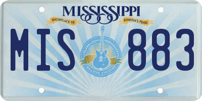 MS license plate MIS883