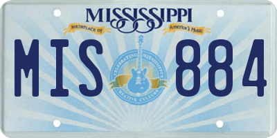 MS license plate MIS884