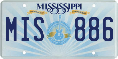 MS license plate MIS886