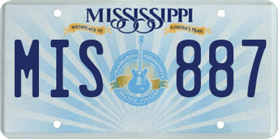 MS license plate MIS887