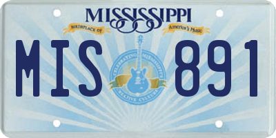 MS license plate MIS891