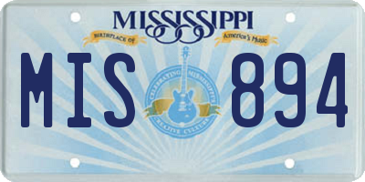 MS license plate MIS894