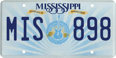 MS license plate MIS898