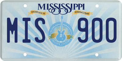 MS license plate MIS900