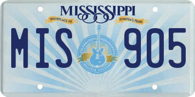 MS license plate MIS905