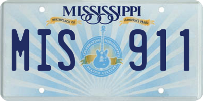 MS license plate MIS911