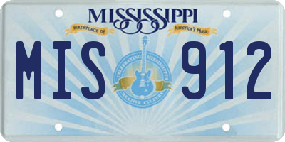MS license plate MIS912