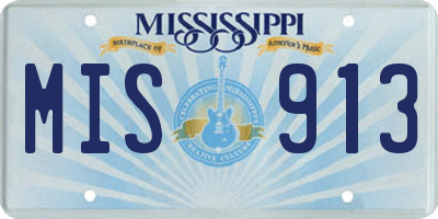 MS license plate MIS913