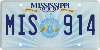 MS license plate MIS914