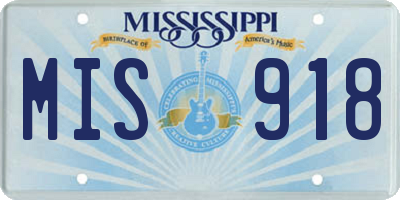 MS license plate MIS918