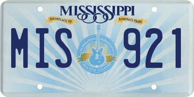 MS license plate MIS921