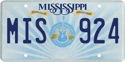 MS license plate MIS924