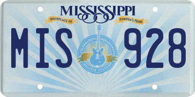MS license plate MIS928
