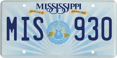 MS license plate MIS930