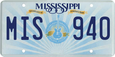 MS license plate MIS940