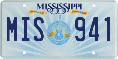 MS license plate MIS941