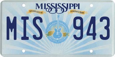 MS license plate MIS943