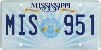 MS license plate MIS951