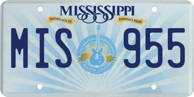 MS license plate MIS955