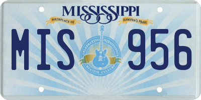MS license plate MIS956