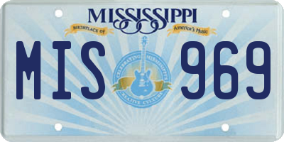 MS license plate MIS969