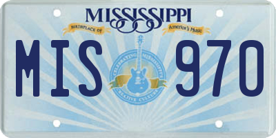MS license plate MIS970