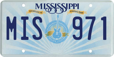 MS license plate MIS971