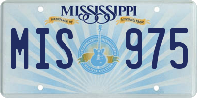 MS license plate MIS975