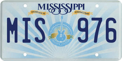 MS license plate MIS976