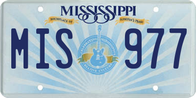 MS license plate MIS977