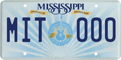 MS license plate MIT000