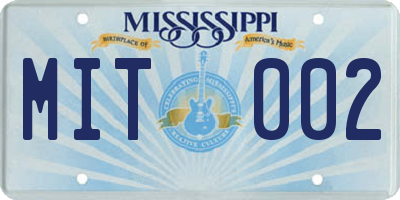 MS license plate MIT002