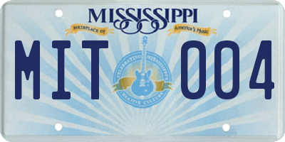 MS license plate MIT004