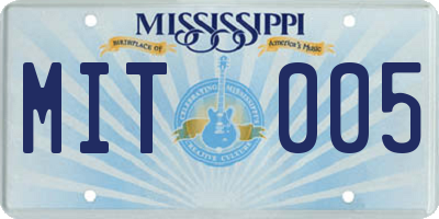 MS license plate MIT005