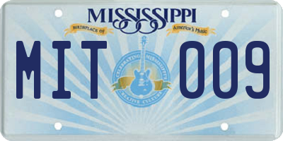 MS license plate MIT009