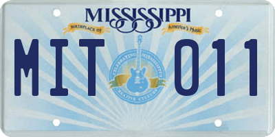 MS license plate MIT011