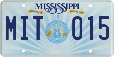 MS license plate MIT015