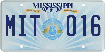 MS license plate MIT016