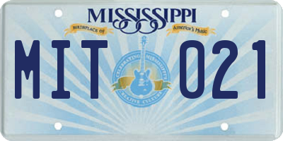 MS license plate MIT021