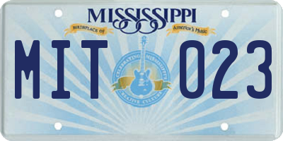 MS license plate MIT023