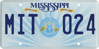 MS license plate MIT024