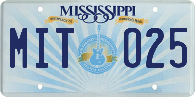 MS license plate MIT025