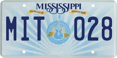 MS license plate MIT028