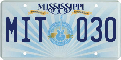 MS license plate MIT030