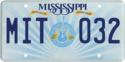 MS license plate MIT032