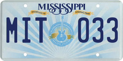 MS license plate MIT033