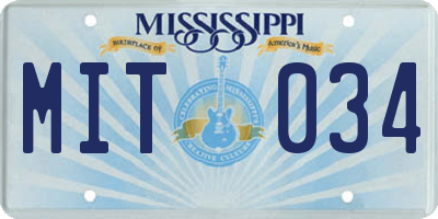 MS license plate MIT034